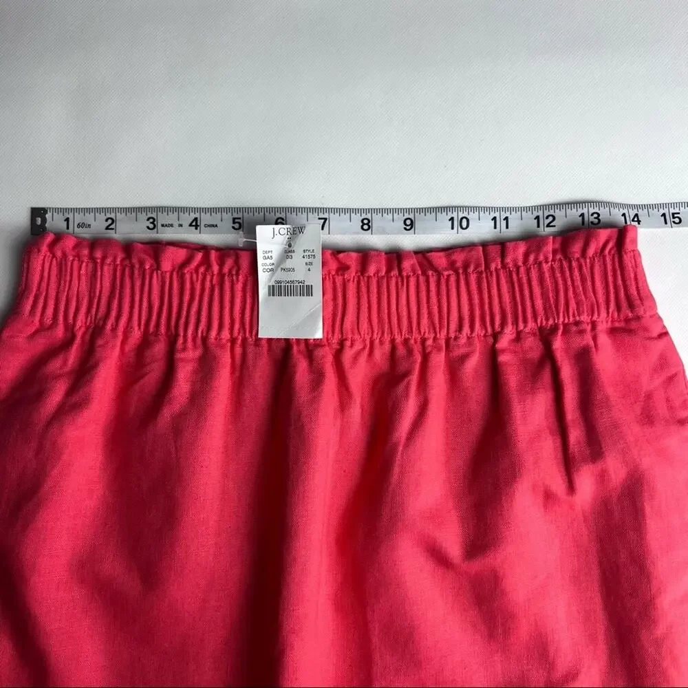J.CREW Factory Orange Pull On Side Walk Mini Short Skirt Sz 4